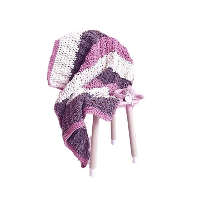 velvet chenille crochet blanket